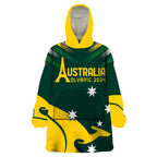 Personalised Australia Go Paris 2024 Wearable Blanket Hoodie National Color Ver2
