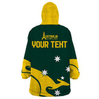 Personalised Australia Go Paris 2024 Wearable Blanket Hoodie National Color Ver2