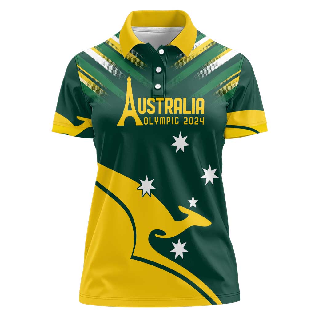 Personalised Australia Go Paris 2024 Women Polo Shirt National Color Ver2