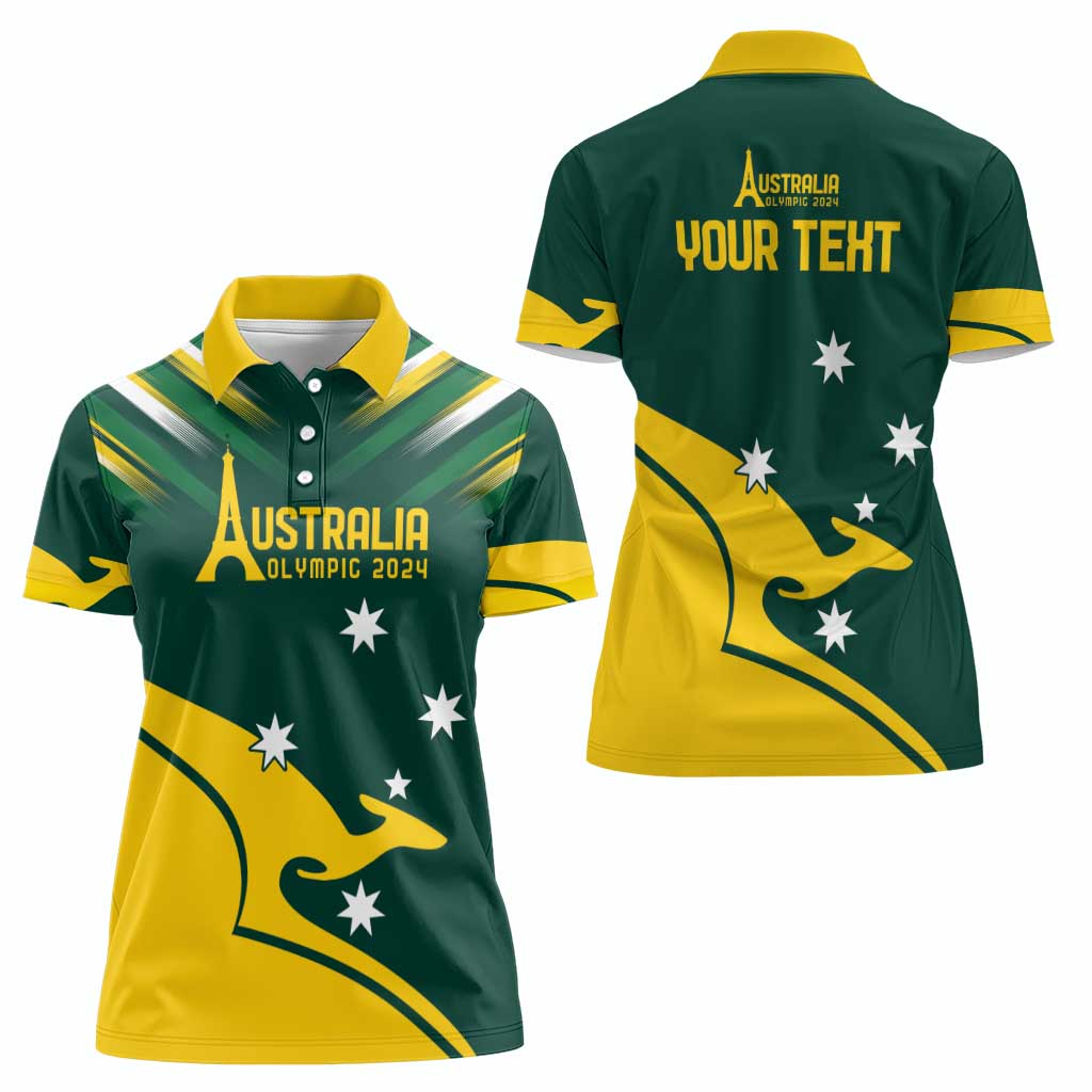 Personalised Australia Go Paris 2024 Women Polo Shirt National Color Ver2