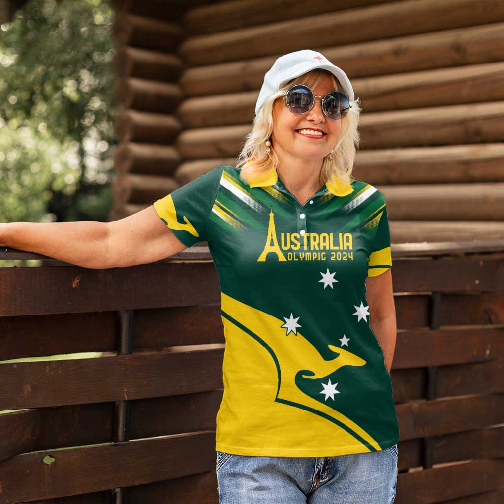 Personalised Australia Go Paris 2024 Women Polo Shirt National Color Ver2