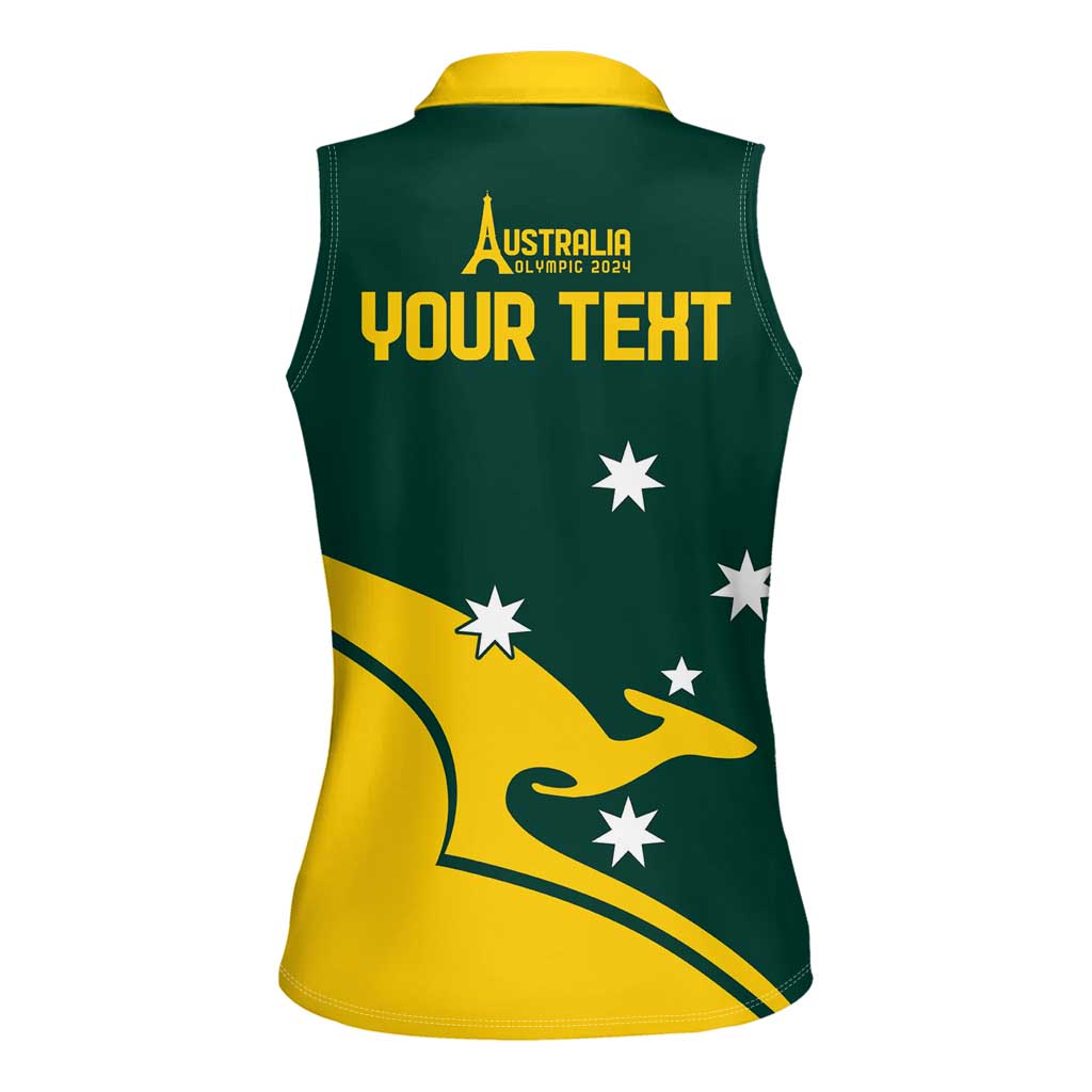 Personalised Australia Go Paris 2024 Women Sleeveless Polo Shirt National Color Ver2