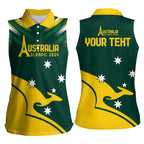 Personalised Australia Go Paris 2024 Women Sleeveless Polo Shirt National Color Ver2