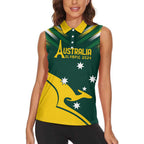 Personalised Australia Go Paris 2024 Women Sleeveless Polo Shirt National Color Ver2