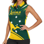 Personalised Australia Go Paris 2024 Women Sleeveless Polo Shirt National Color Ver2