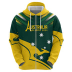 Personalised Australia Go Paris 2024 Zip Hoodie National Color Ver2