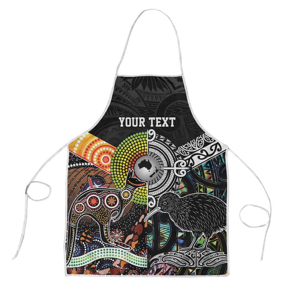 Australia New Zealand Personalised Apron Maori Aboriginal Art Style - Aussie Hoodie