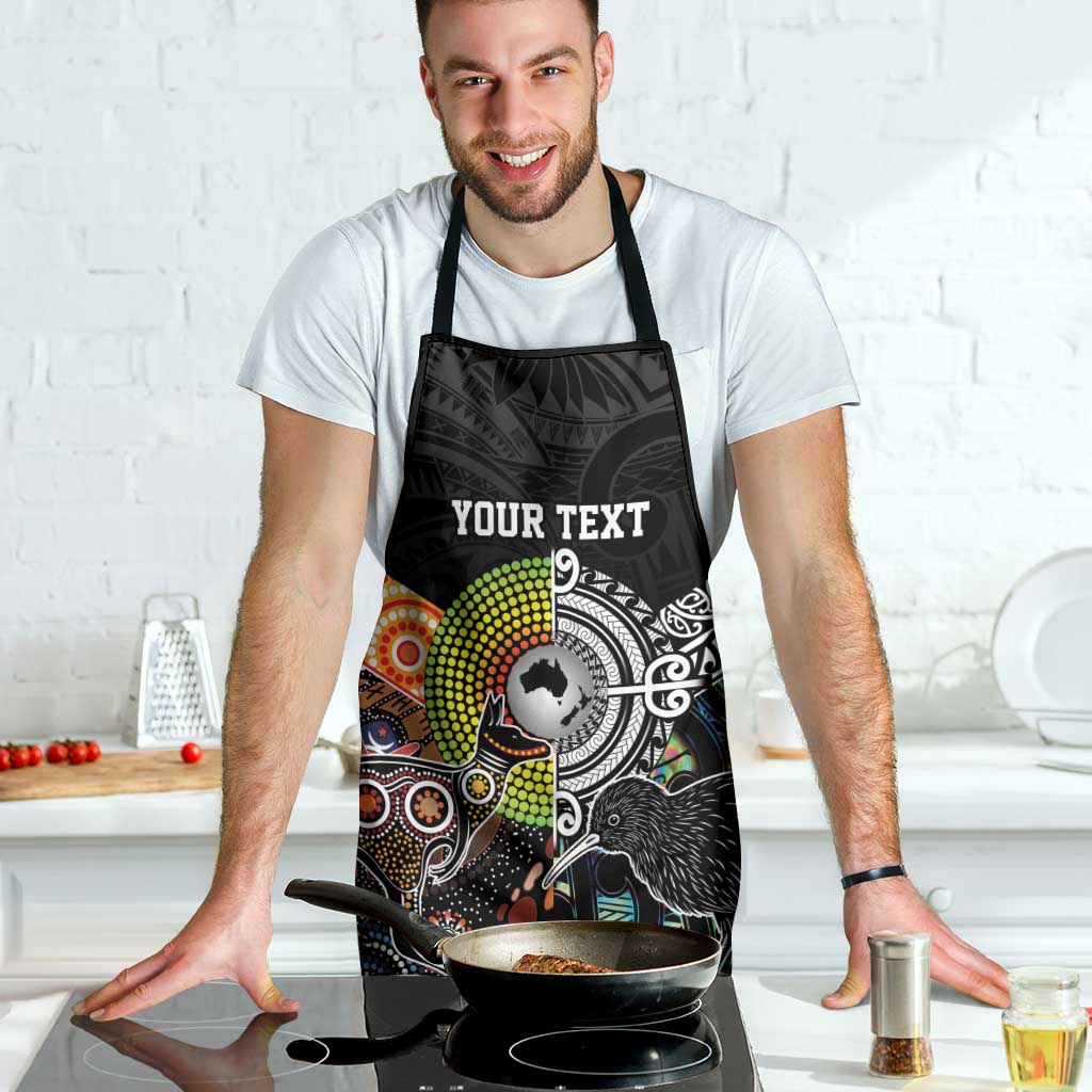 Australia New Zealand Personalised Apron Maori Aboriginal Art Style - Aussie Hoodie