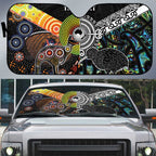 Australia New Zealand Personalised Auto Sun Shade Maori Aboriginal Art Style - Aussie Hoodie