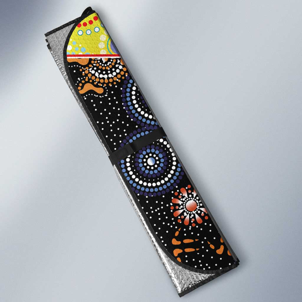Australia New Zealand Personalised Auto Sun Shade Maori Aboriginal Art Style - Aussie Hoodie