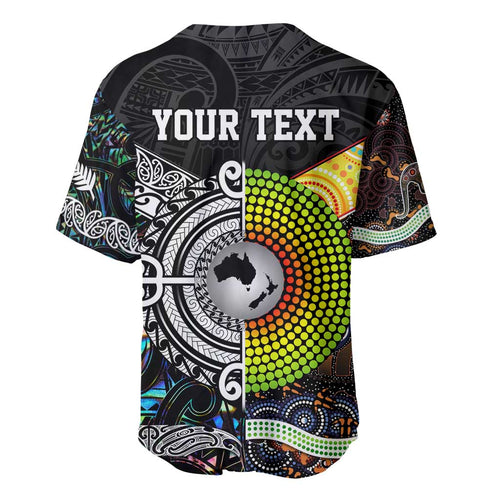 New Zealand and Australia Baseball Jersey Maori Mix Aboriginal Art Style