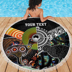 New Zealand and Australia Beach Blanket Maori Mix Aboriginal Art Style