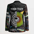 Australia New Zealand Personalised Blazer Maori Aboriginal Art Style - Aussie Hoodie