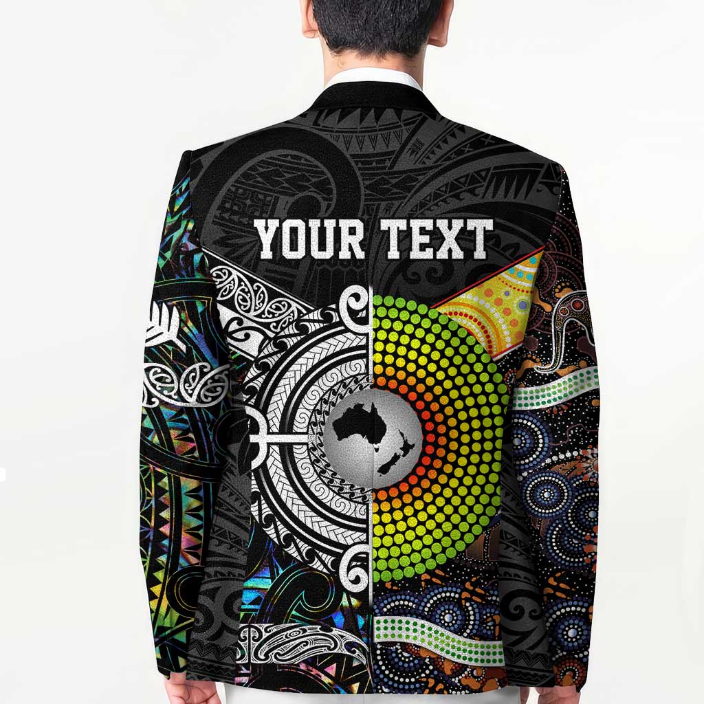 Australia New Zealand Personalised Blazer Maori Aboriginal Art Style - Aussie Hoodie