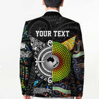 Australia New Zealand Personalised Blazer Maori Aboriginal Art Style - Aussie Hoodie