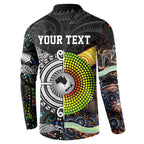 New Zealand and Australia Button Sweatshirt Maori Mix Aboriginal Art Style