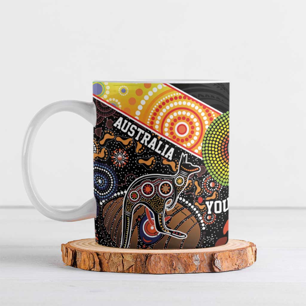 Australia New Zealand Personalised Ceramic Mug Maori Aboriginal Art Style - Aussie Hoodie