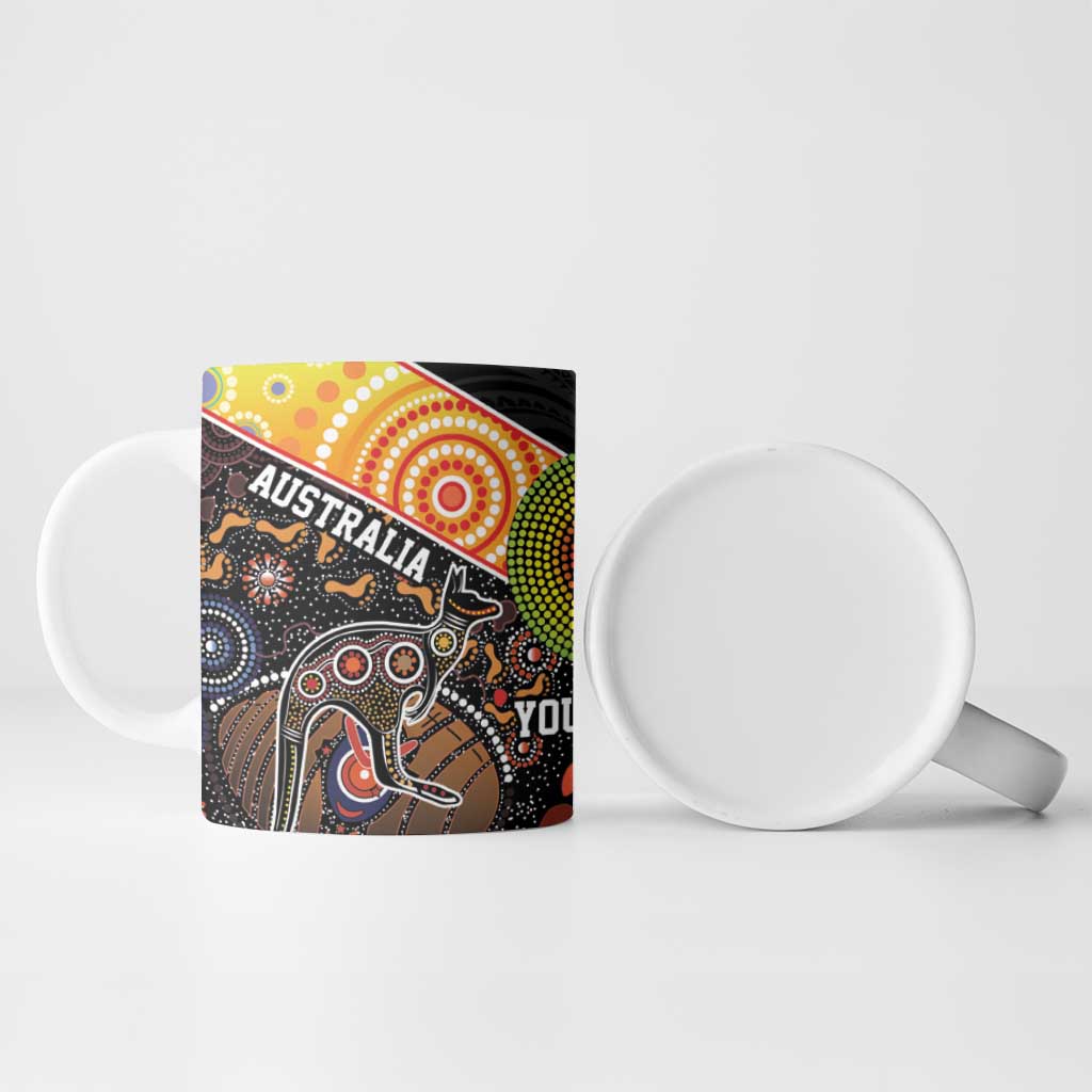 Australia New Zealand Personalised Ceramic Mug Maori Aboriginal Art Style - Aussie Hoodie