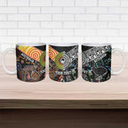Australia New Zealand Personalised Ceramic Mug Maori Aboriginal Art Style - Aussie Hoodie