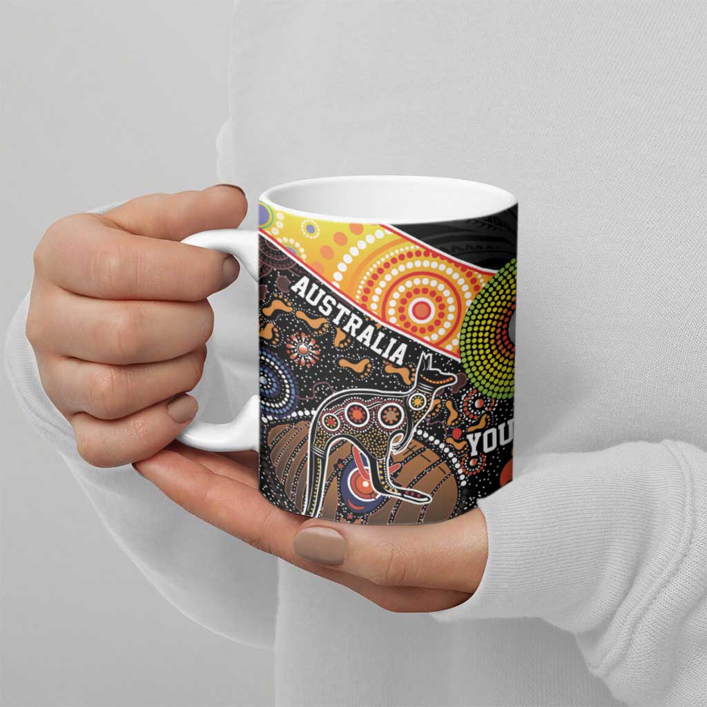 Australia New Zealand Personalised Ceramic Mug Maori Aboriginal Art Style - Aussie Hoodie