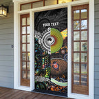 Australia New Zealand Personalised Door Cover Maori Aboriginal Art Style - Aussie Hoodie