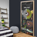 Australia New Zealand Personalised Door Cover Maori Aboriginal Art Style - Aussie Hoodie
