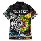 New Zealand and Australia Family Matching Puletasi and Hawaiian Shirt Maori Mix Aboriginal Art Style