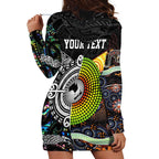 New Zealand and Australia Hoodie Dress Maori Mix Aboriginal Art Style