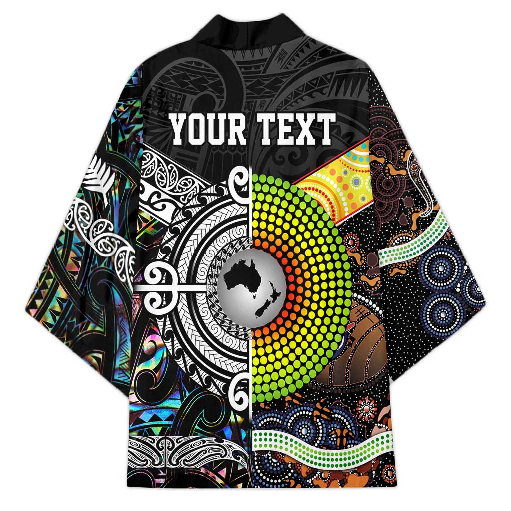 Australia New Zealand Personalised Kimono Maori Aboriginal Art Style - Aussie Hoodie