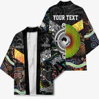 Australia New Zealand Personalised Kimono Maori Aboriginal Art Style - Aussie Hoodie