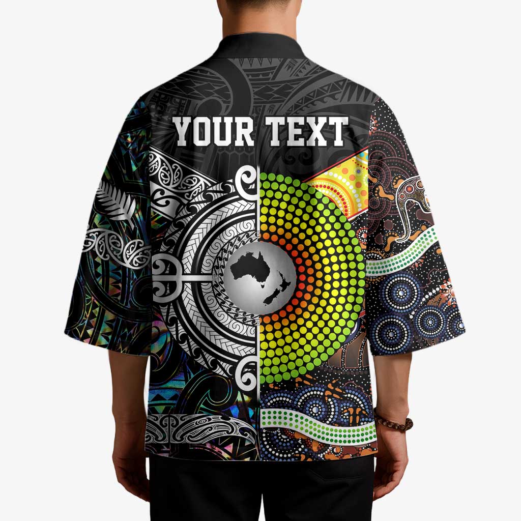 Australia New Zealand Personalised Kimono Maori Aboriginal Art Style - Aussie Hoodie