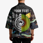 Australia New Zealand Personalised Kimono Maori Aboriginal Art Style - Aussie Hoodie