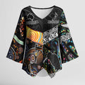 Australia New Zealand Personalised Kimono Sleeve Blouse Maori Aboriginal Art Style - Aussie Hoodie