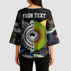 Australia New Zealand Personalised Kimono Sleeve Blouse Maori Aboriginal Art Style - Aussie Hoodie