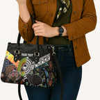 Australia New Zealand Personalised Leather Bag Maori Aboriginal Art Style - Aussie Hoodie