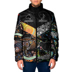 Australia New Zealand Personalised Padded Jacket Maori Aboriginal Art Style - Aussie Hoodie