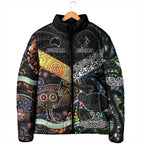 Australia New Zealand Personalised Padded Jacket Maori Aboriginal Art Style - Aussie Hoodie