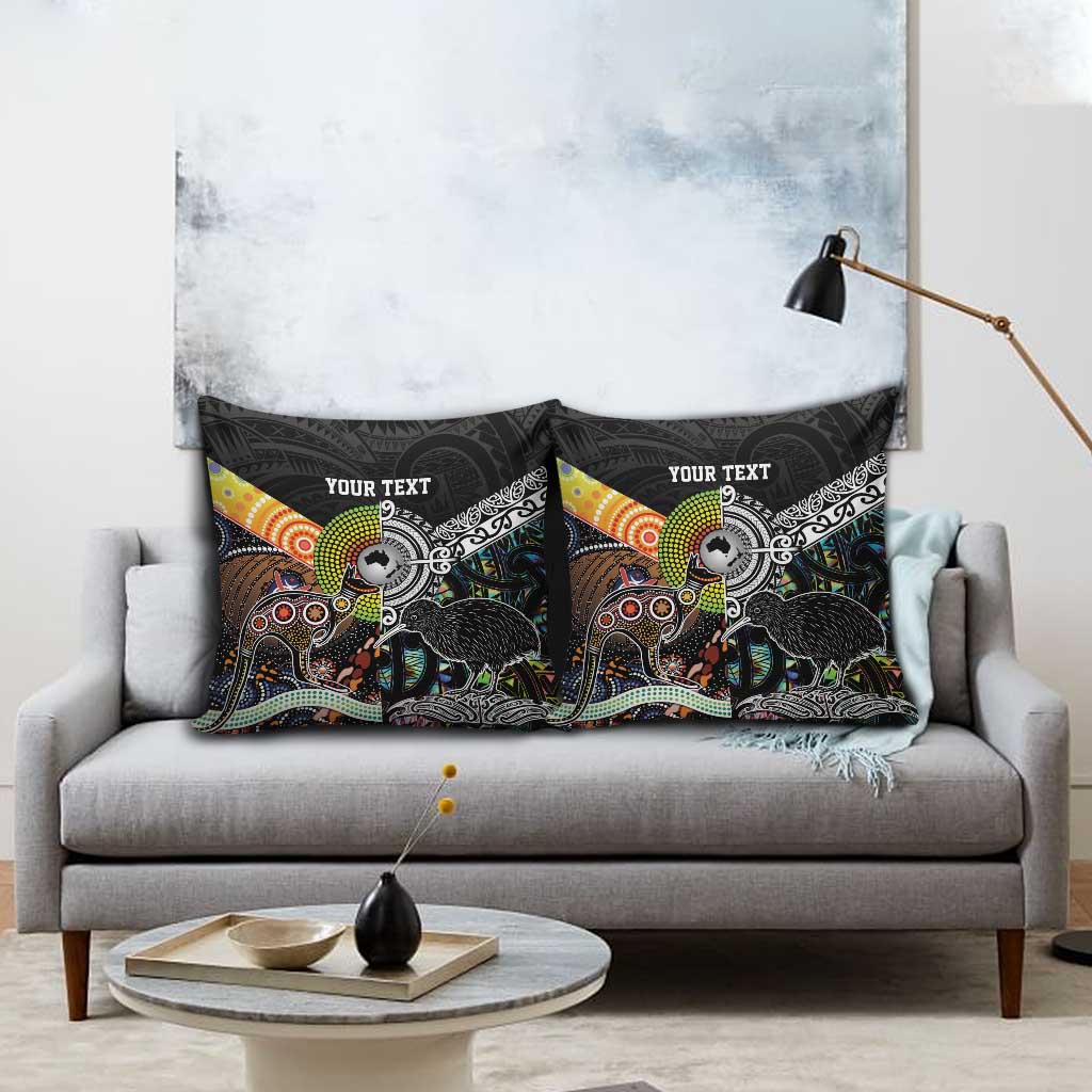 Australia New Zealand Personalised Pillow Cover Maori Aboriginal Art Style - Aussie Hoodie