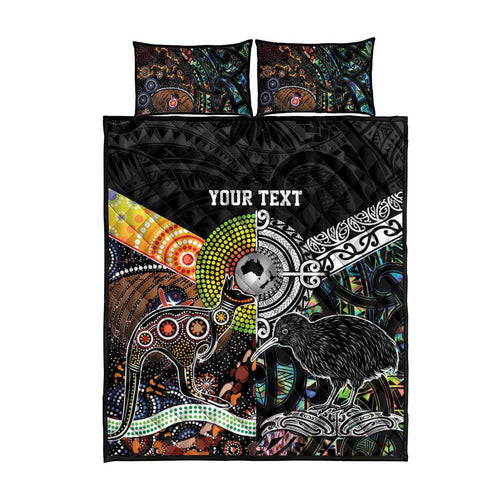 New Zealand and Australia Quilt Bed Set Maori Mix Aboriginal Art Style