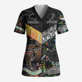 Australia New Zealand Personalised Scrub Top Maori Aboriginal Art Style - Aussie Hoodie