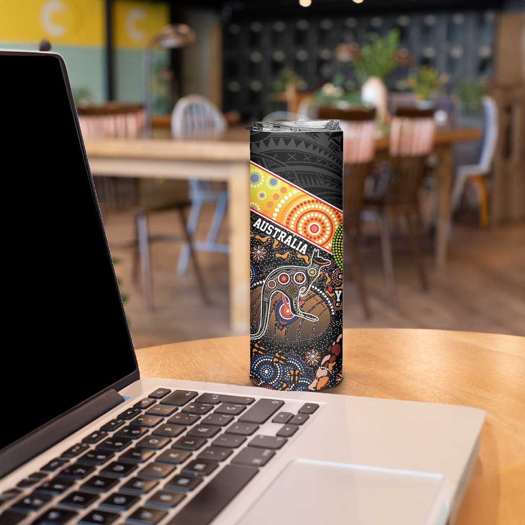 New Zealand and Australia Skinny Tumbler Maori Mix Aboriginal Art Style