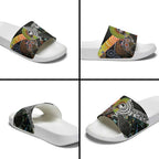 Australia New Zealand Personalised Slide Sandals Maori Aboriginal Art Style - Aussie Hoodie