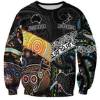 New Zealand and Australia Sweatshirt Maori Mix Aboriginal Art Style