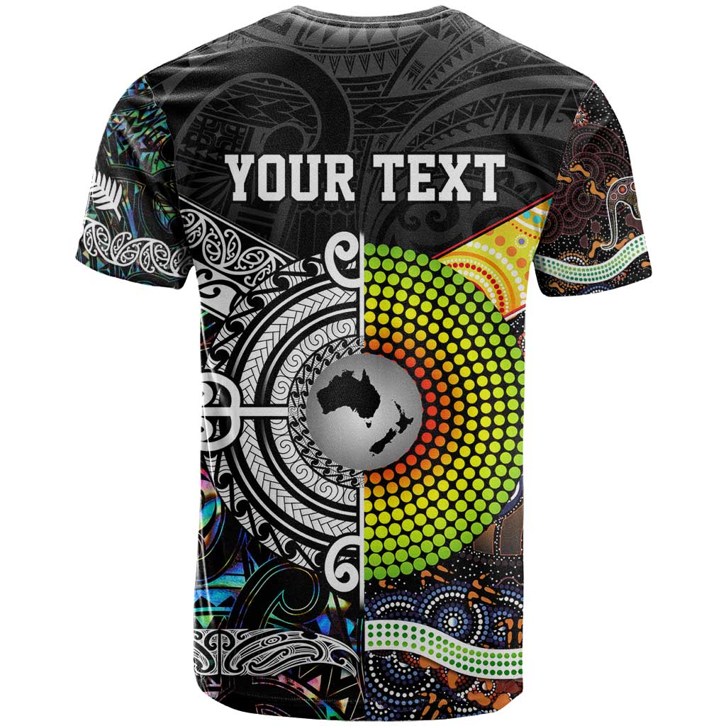 New Zealand and Australia T Shirt Maori Mix Aboriginal Art Style