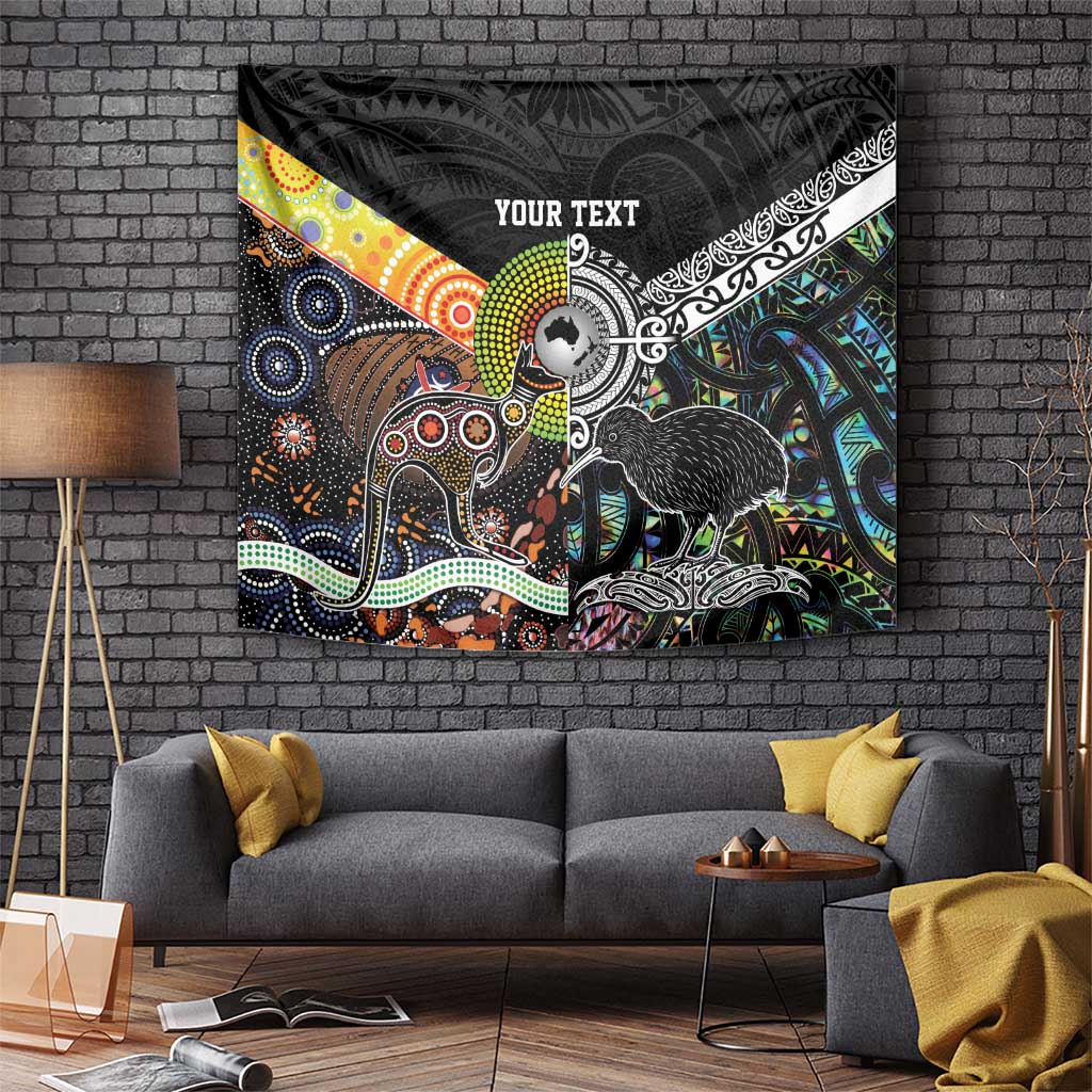 New Zealand and Australia Tapestry Maori Mix Aboriginal Art Style