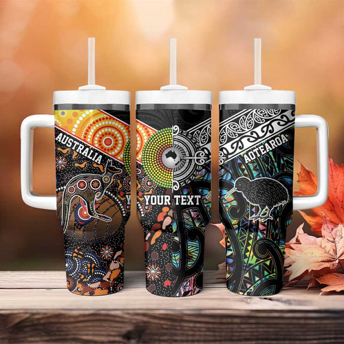 New Zealand and Australia Tumbler With Handle Maori Mix Aboriginal Art Style