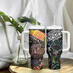 New Zealand and Australia Tumbler With Handle Maori Mix Aboriginal Art Style