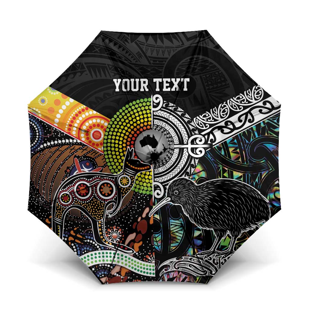Australia New Zealand Personalised Umbrella Maori Aboriginal Art Style - Aussie Hoodie