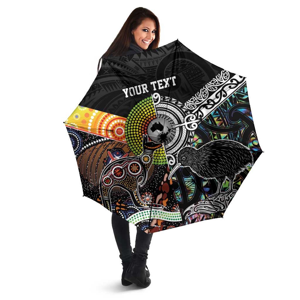 Australia New Zealand Personalised Umbrella Maori Aboriginal Art Style - Aussie Hoodie