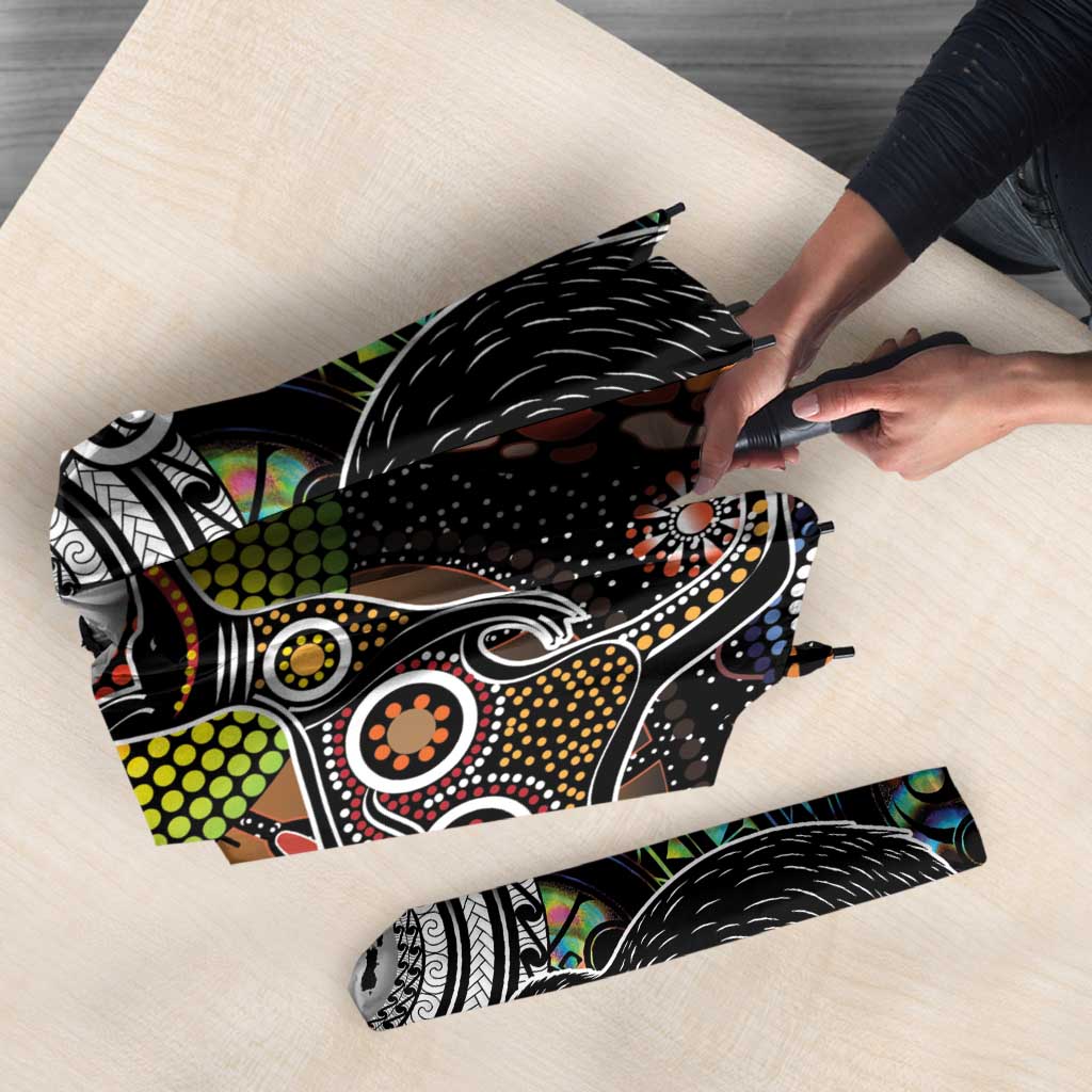 Australia New Zealand Personalised Umbrella Maori Aboriginal Art Style - Aussie Hoodie